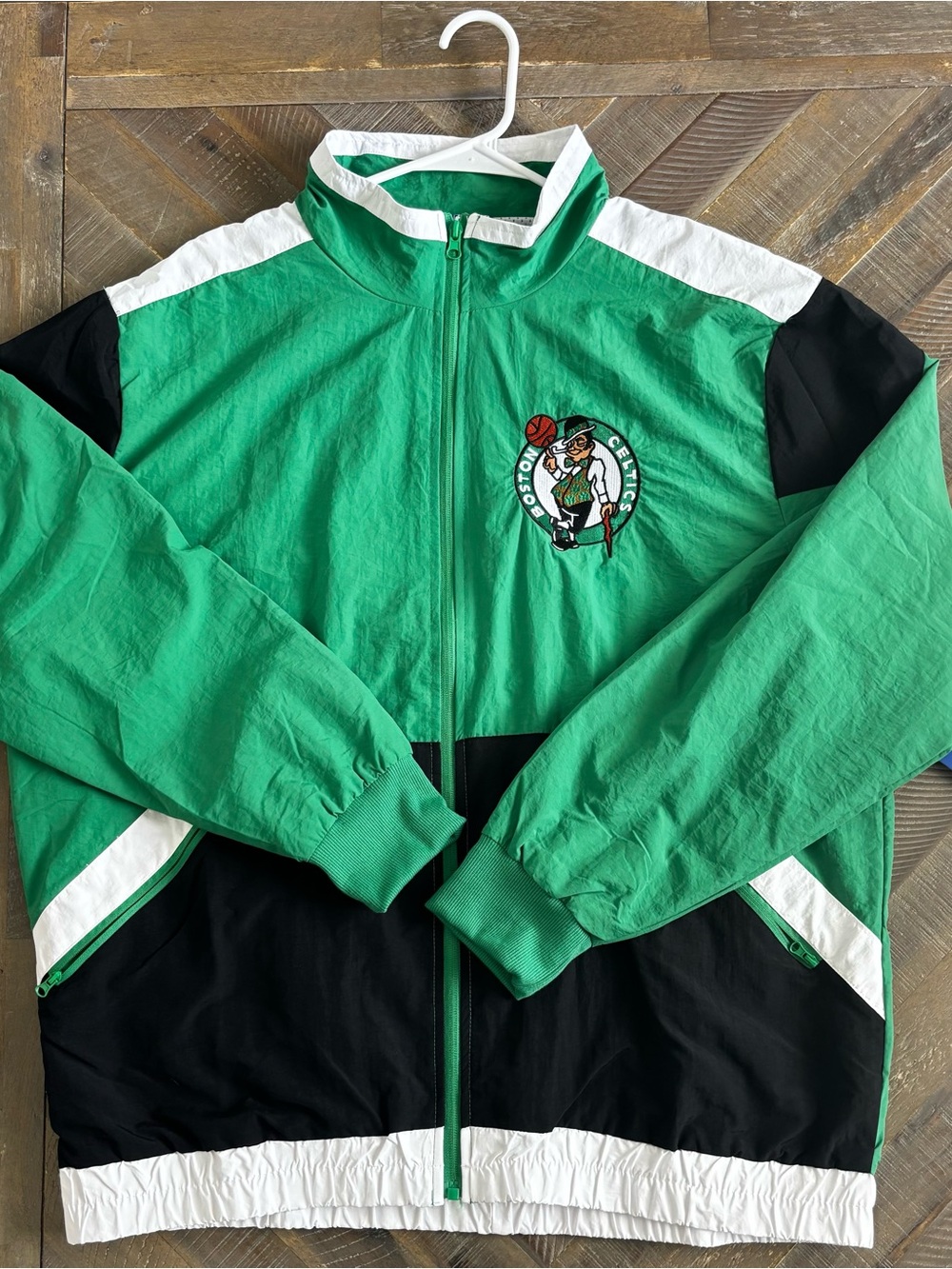 Ultra Game Boston Celtics NBA Basketball Full Zip Jacket Green Black White XL
